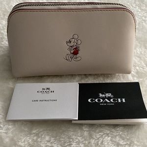 Brand New with tag! Coach X Disney F59820 Mickey Mouse Cosmetic Case Off White